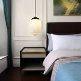 Vintage witte melkglas geometrische kruik hanglamp