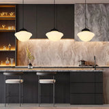 Vintage witte melkglas geometrische kruik hanglamp