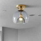 Moderne glazen hal plafondlamp grijs