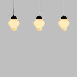 Vintage witte melkglas geometrische kruik hanglamp