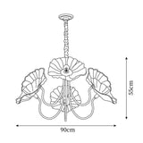 Bloemenkroonluchter van Murano glas