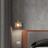 Vintage bruin glazen hanglamp