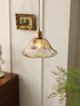 Vintage bruin glazen hanglamp