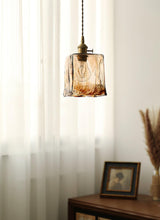 Vintage bruin glazen hanglamp