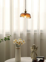 Vintage bruin glazen hanglamp