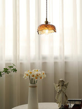 Vintage bruin glazen hanglamp
