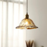 Vintage bruin glazen hanglamp