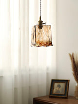 Vintage bruin glazen hanglamp