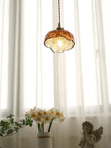 Vintage bruin glazen hanglamp