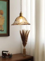 Vintage bruin glazen hanglamp