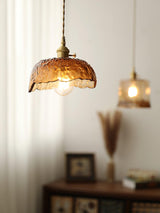 Vintage bruin glazen hanglamp
