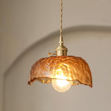 Vintage bruin glazen hanglamp