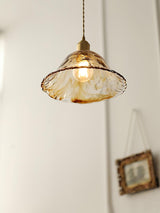 Vintage bruin glazen hanglamp