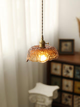 Vintage bruin glazen hanglamp