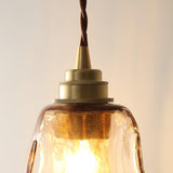 Vintage bruin glazen hanglamp