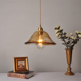 Vintage bruin glazen hanglamp