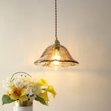 Vintage bruin glazen hanglamp