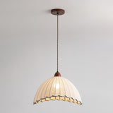 Hanglamp met hout en stof