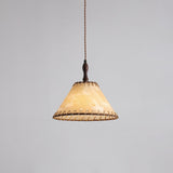 Hanglamp met hout en stof