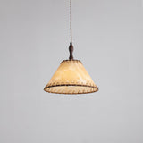 Hanglamp met hout en stof