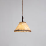 Hanglamp met hout en stof