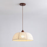 Hanglamp met hout en stof
