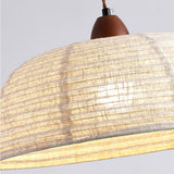 Hanglamp met hout en stof