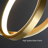 Gouden Geometrische Hanglamp 2 - Ring LED in Messing - Stralend thuis Amsterdam
