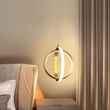 Gouden Geometrische Hanglamp 2 - Ring LED in Messing - Stralend thuis Amsterdam