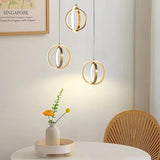 Gouden Geometrische Hanglamp 2 - Ring LED in Messing - Stralend thuis Amsterdam