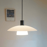 Minimalistische Witte Schijf Glazen Hanglamp - Stralend thuis Amsterdam