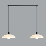 Minimalistische Witte Schijf Glazen Hanglamp - Stralend thuis Amsterdam