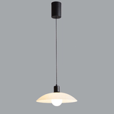 Minimalistische Witte Schijf Glazen Hanglamp - Stralend thuis Amsterdam