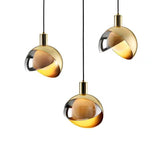 Moderne gouden glazen hanglamp - Stralend thuis Amsterdam