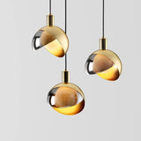 Moderne gouden glazen hanglamp - Stralend thuis Amsterdam