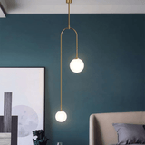 Moderne Hanglamp Glazen Bol 2 - Lichts U - Vormig voor Woonkamer en Slaapkamer - Stralend thuis Amsterdam