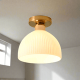 Moderne Melk Wit Glazen Plafondlamp - Stralend thuis Amsterdam