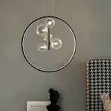 Zwarte Hanglamp Minimalistisch Glazen Bol LED - Stralend thuis Amsterdam