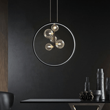 Zwarte Hanglamp Minimalistisch Glazen Bol LED - Stralend thuis Amsterdam