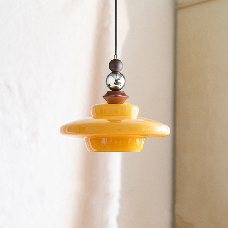 Middeleeuwse stijl glas beige eetkamer hanglamp