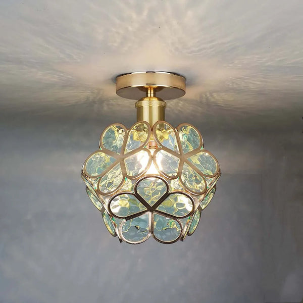 Design Bloemen Stijl Glazen Hal Plafondlamp