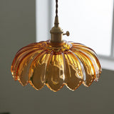 Vintage glazen bloem hanglamp