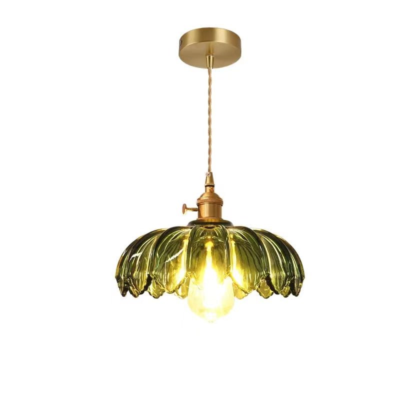 Vintage glazen bloem hanglamp