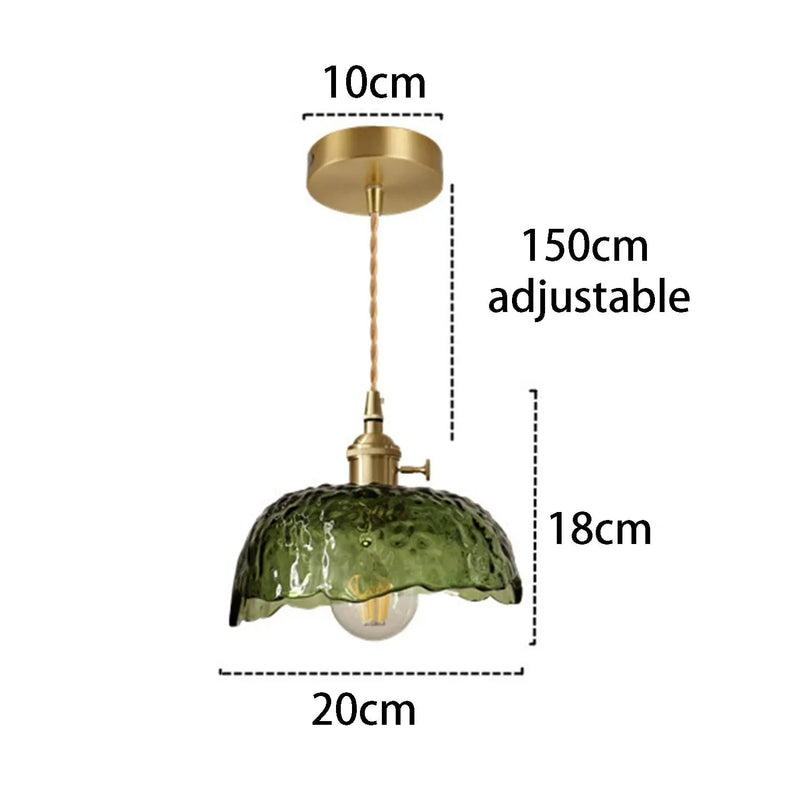 Onregelmatige hanglamp van messing glas