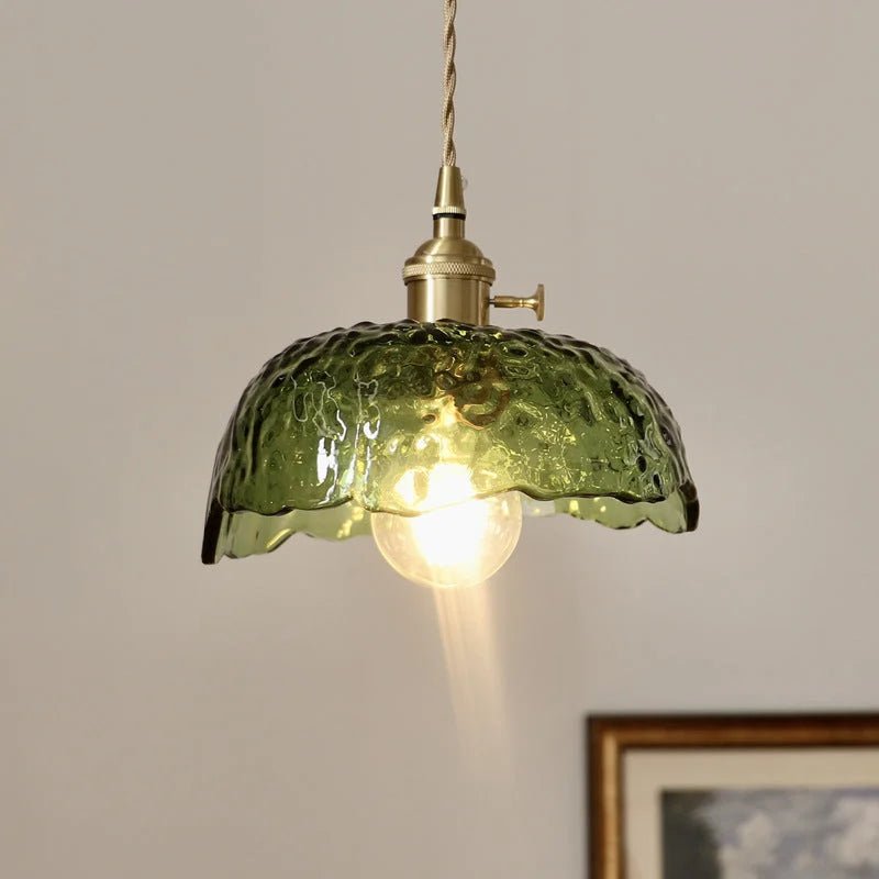 Onregelmatige hanglamp van messing glas