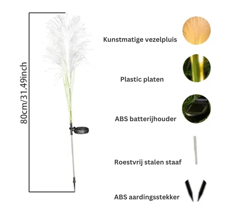 Glasvezelriet buitenlamp (solar)