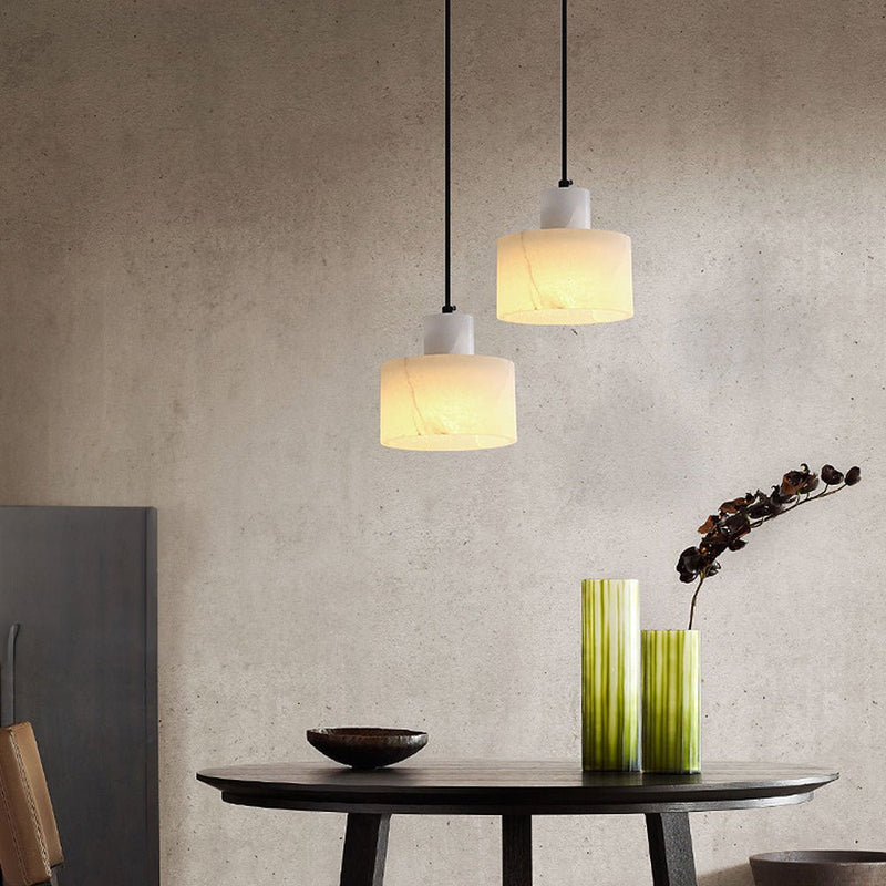 Scandinavische eenvoudige hanglamp in wit marmer