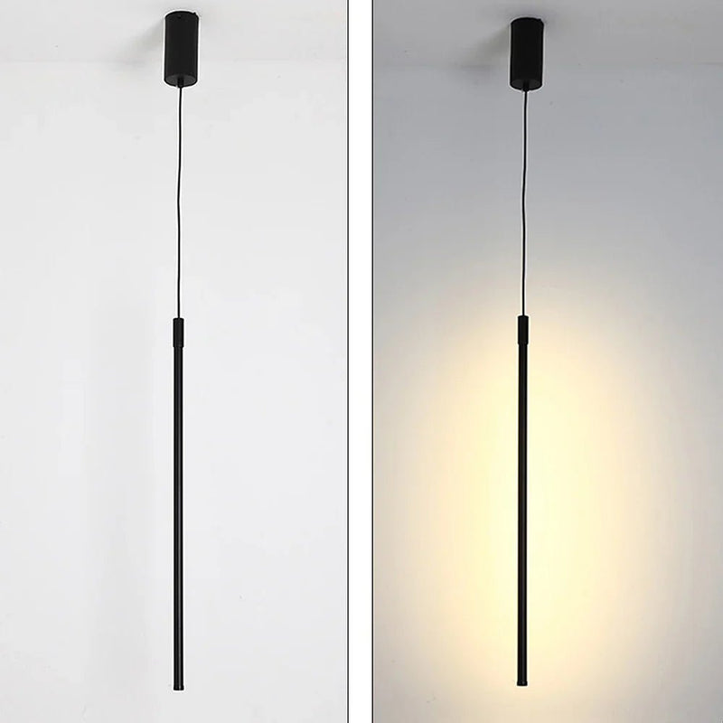 Minimalistische lange LED hanglamp van aluminium