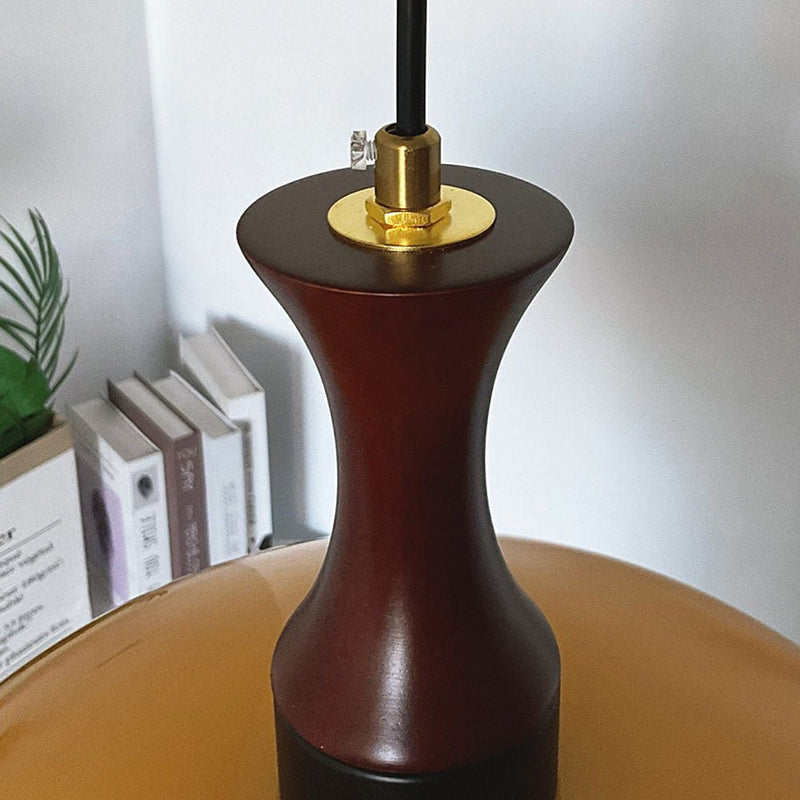 Retro amber glazen boerderij hanglamp