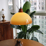 Retro amber glazen boerderij hanglamp